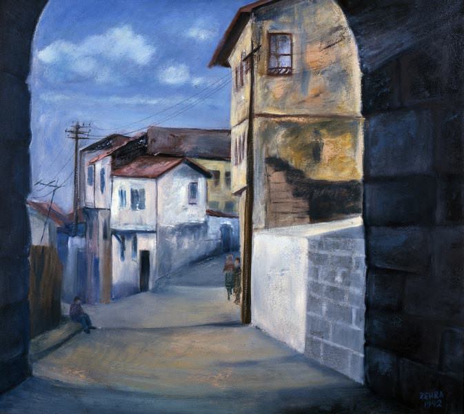 Ankara Kaleiçi - 70x80, 1992, Tuvale Yağlıboya