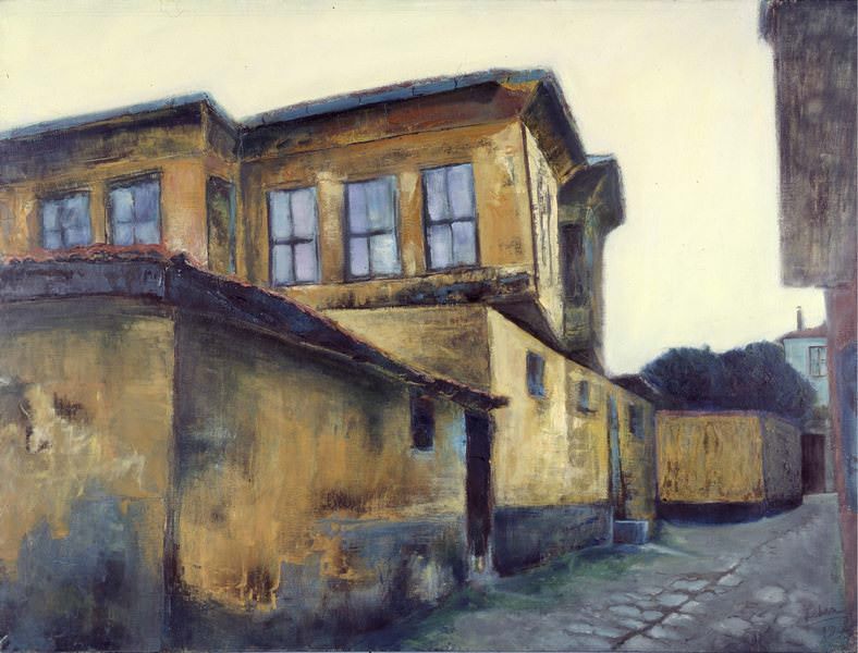 Eskişehirde Bir Konak - 60x80, 1993, Tuvale Yağlıboya
