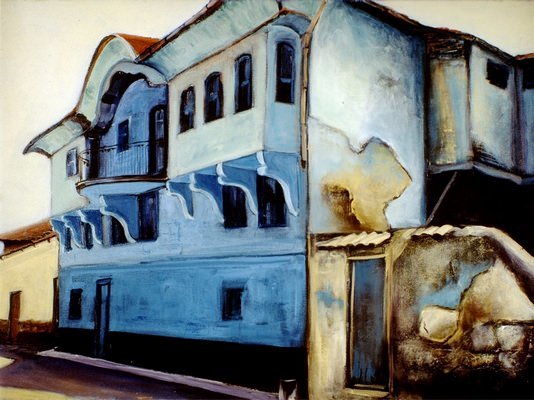 Eskişehirde Bir Konak - 54x74, 1993, Tuvale Yağlıboya