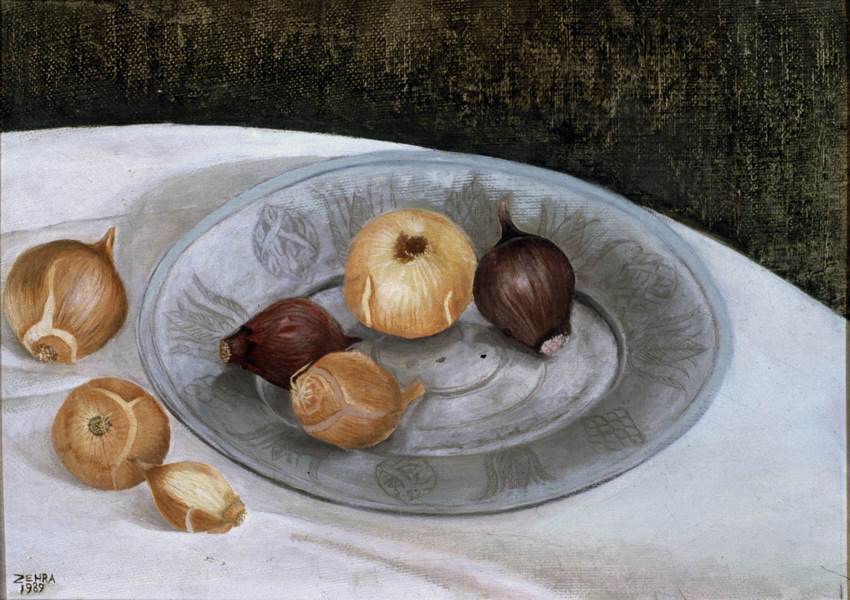Soğanlı Natürmort - 40x50, 1989, Tuvale Yağlıboya
