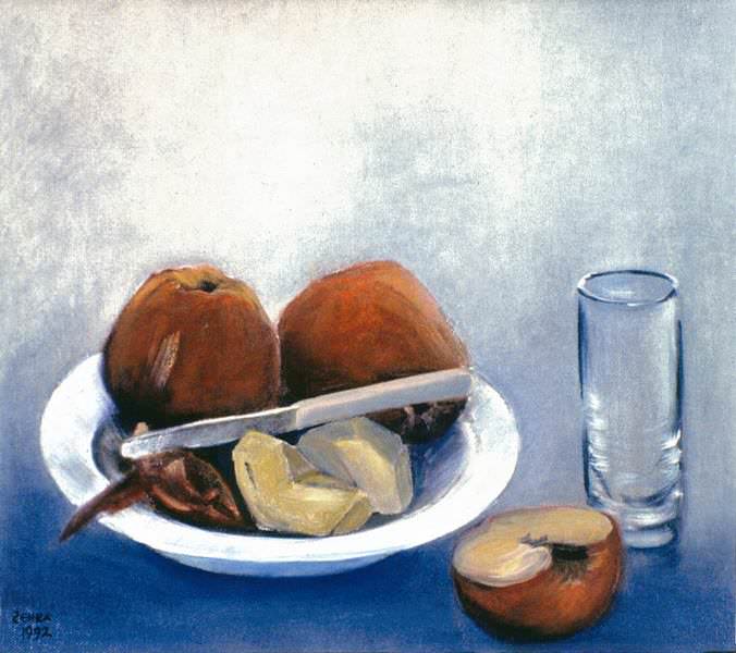 Elmalı Natürmort - 30x40, 1992, Tuvale Yağlıboya