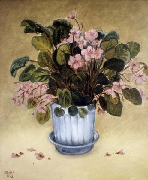 Afrika Menekşesi - 50x40, 1989, Tuvale Yağlıboya