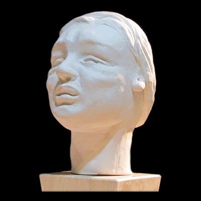 Ekspresif Baş, 24x16x18, Beyaz Çamur, 2008