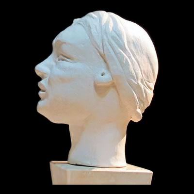 Ekspresif Baş, 24x16x18, Beyaz Çamur, 2008