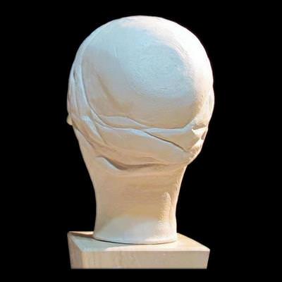 Ekspresif Baş, 24x16x18, Beyaz Çamur, 2008