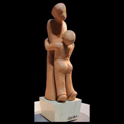 Anne - Çocuk, 45x18x20, Kırmızı Çamur Seramik Döküm, 2002