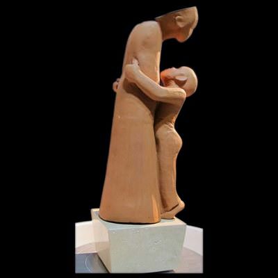 Anne - Çocuk, 45x18x20, Kırmızı Çamur Seramik Döküm, 2002